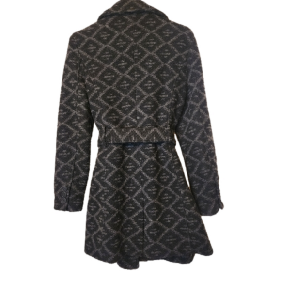 Black Rivet black and grey part wool pea coat with pockets. Size M - Picture 3 of 5